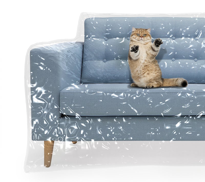 MEMINIM Plastic Couch Cover for Pets | Cat Scratching Protector Clawing Deterrent | Heavy Duty Water Resistant Thick Clear Vinyl | Sofa Slipover for Moving and Long Term Storage - Image 3